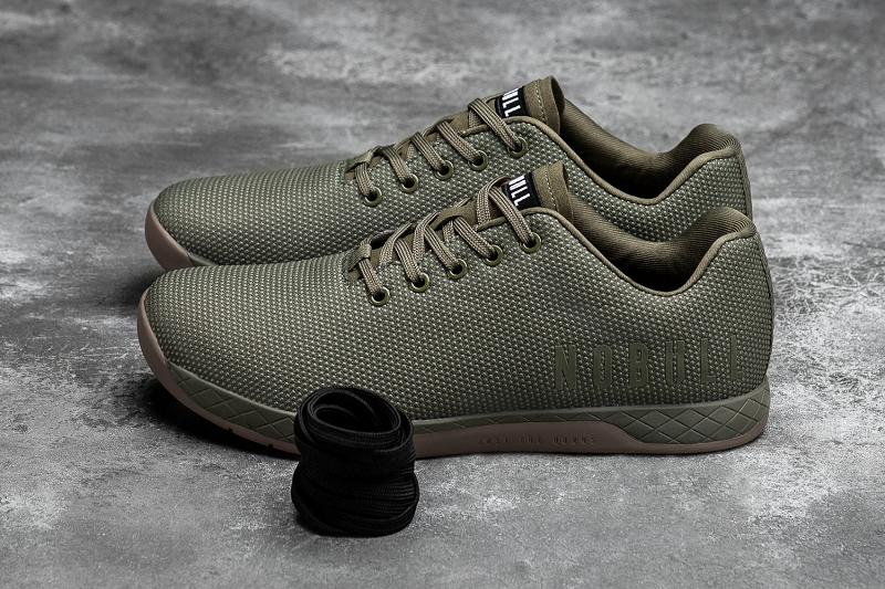 Men's Nobull Army Dark Gum Trainers Olive | SG W2154N